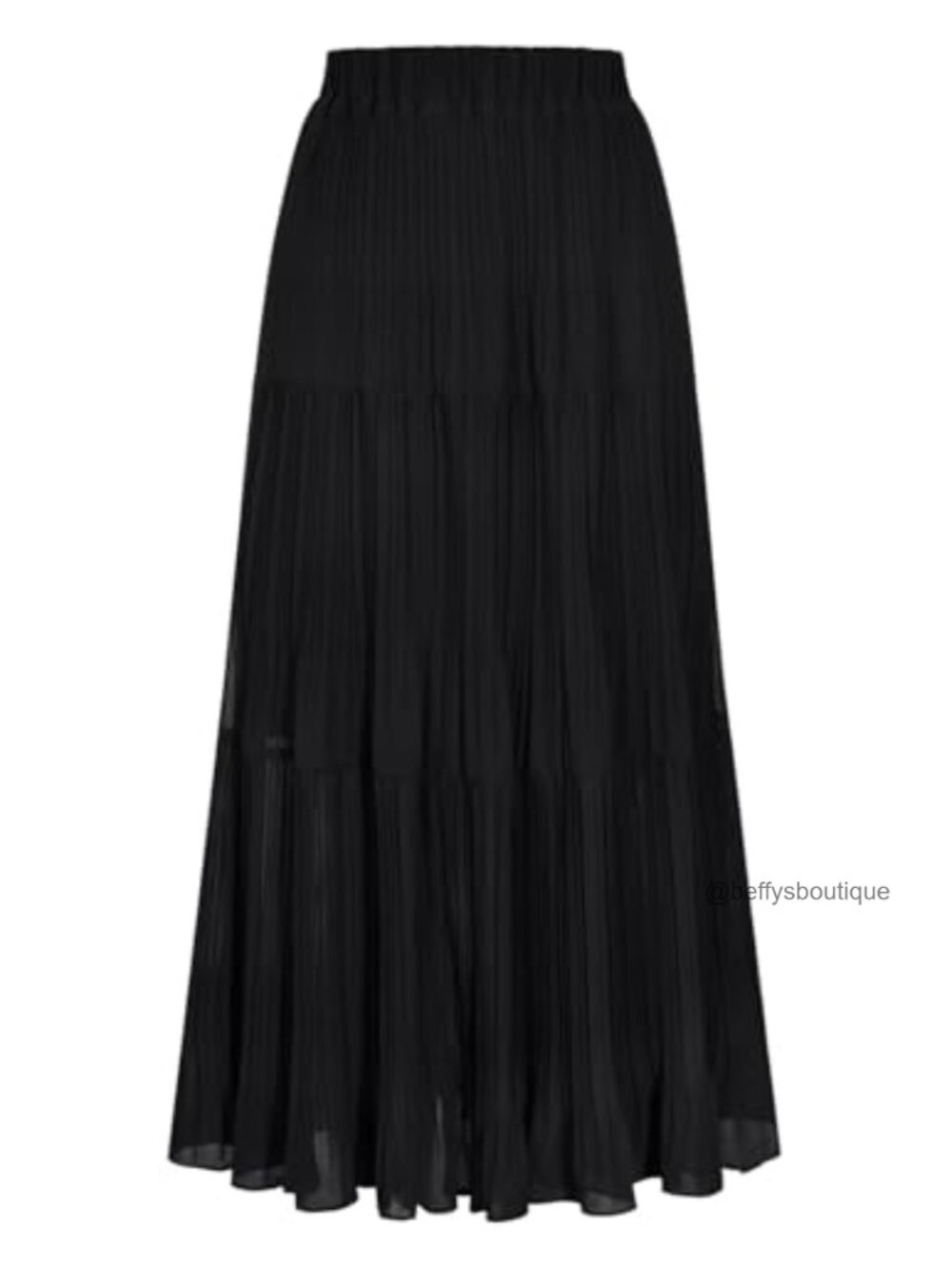 Chiffon Maxi Skirt High Waist Pleated A-Line Long Skirt Flowy Summer
